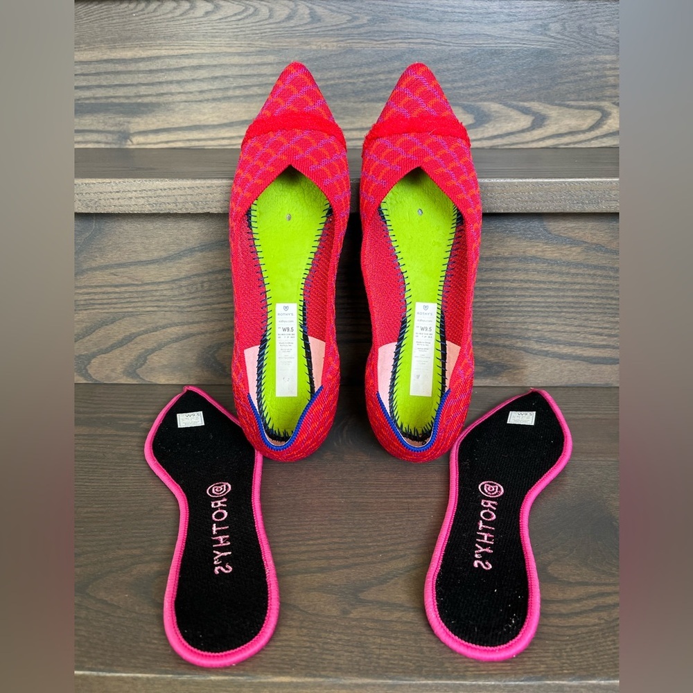 Rothy's The Point Flat in Pomegranate Grid Size 9.5 - Picture 9 of 13
